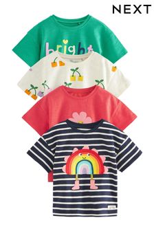 Rainbow 4 Pack Short Sleeve T-Shirts (3mths-7yrs) (409239) | kr340 - kr410