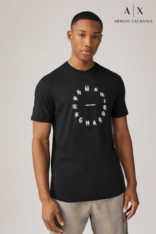 T-shirt Armani Exchange Circle noir à logo (409284) | €54