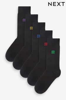 Čierna s farebným logom - 5-balenie - Pánske ponožky (410577) | €12
