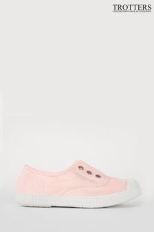 Trotters London Pink Plum Canvas Shoes