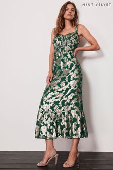 Mint Velvet Green Metallic Maxi Dress (411565) | 470 zł