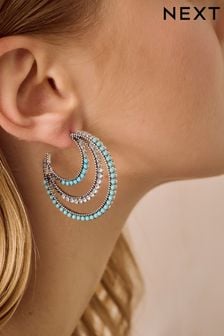 Turquoise Blue Triple Hoop Earrings (411639) | KRW23,300