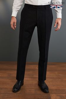 Black Stripe Signature Empire Mills Fabric Suit: Trousers (412539) | $222