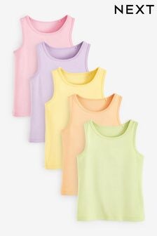 Multi Pastel 100% Cotton Vests 5 Pack (1.5-16yrs) (412572) | $20 - $27