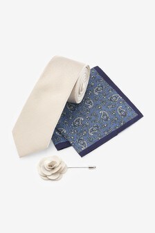 Krawatte mit Einstecktuch und Krawattennadel im Set (413292) | 9 €
