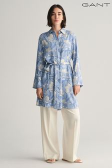 GANT Blue Magnolia Print Shirt Dress