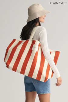GANT Striped Canvas Beach Orange Bag