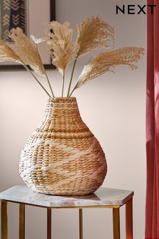 Natural Woven Patterned Vase (413697) | SGD 34