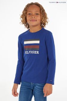 Tommy Hilfiger blauw T-shirt met logo voor jongens (413936) | €19 - €23