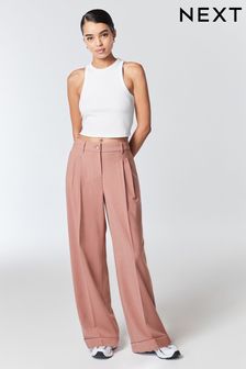 Pink Warm Handle Textured Wide Leg Trousers (414160) | 38 €