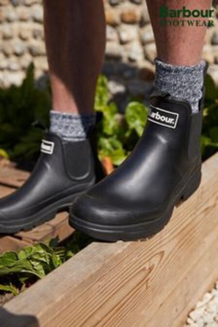 Barbour® Black Nimbus Chelsea Wellington Boots (414525) | AED420