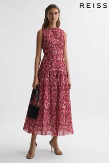 Rachel Gilbert Floral Pleated Midi Dress (414541) | 1,371 €