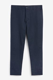 Navy Blue Slim Fit Stretch Chinos With Motion Flex Waistband (414826) | $36