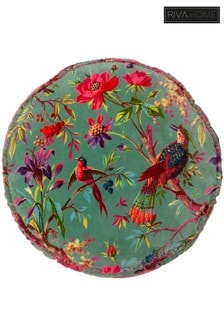 Okrągła, aksamitna poduszka dekoracyjna Riva Paoletti Paradise wypełniona poliestrem (414833) | 210 zł