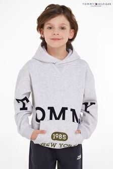 Sweat à capuche Tommy Hilfiger enfant gris à logo (414843) | 105€ - 121€