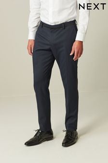 Navy Blue Skinny Fit Tuxedo Suit Trousers (415063) | 173 QAR