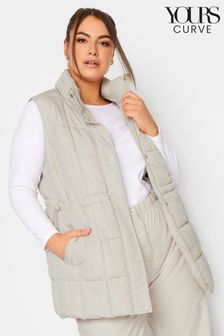 Yours Curve Cream Lightweight Quilted Gilet (415370) | OMR28