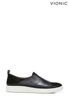 Vionic Zinah Leather Black Slip-ons (415604) | $191
