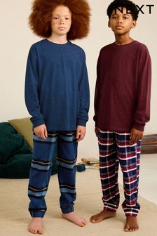 Carreau rouge/bleu - Lot de 2 pyjamas (3-16 ans) (415777) | €21 - €27