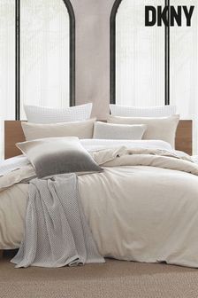 DKNY Cream Pure Washed Linen Duvet Cover and Pillowcase Set (416163) | €163 - €190