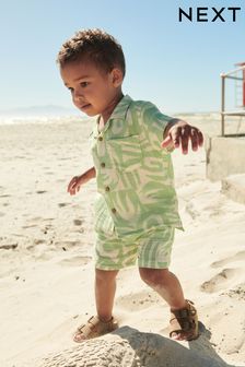 薄荷綠色 - 短袖印花襯衫 (3個月至7歲) (416719) | NT$440 - NT$530