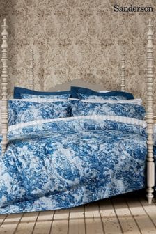 Sanderson Blue Fringed Tulip Toile Duvet Cover and Pillowcase Set (417187) | AED749 - AED915