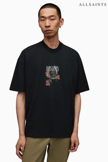 AllSaints Black Amulet Crew T-Shirt (417315) | OMR28