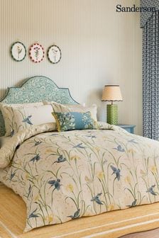 Sanderson Blue Kingfisher & Iris Duvet Cover and Pillowcase Set (417626) | OMR34 - OMR57