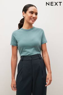 Azul - Camiseta de cuello redondo y manga corta en 100% algodón básica (417795) | 8 €