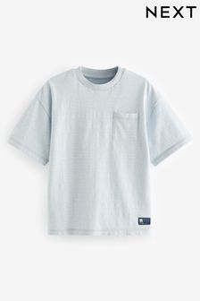 Blue Texture Relax Fit Textured T-Shirt (3-16yrs) (417908) | SGD 11 - SGD 17