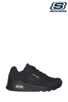 Skechers Dark Black Womens Uno Stand on Air Trainers (417955) | SGD 142