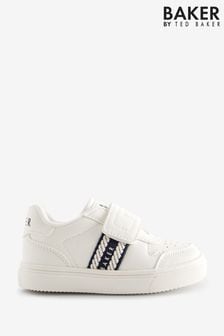 Baker by Ted Baker Boys White Branded Tape Trainers (418033) | CA$98