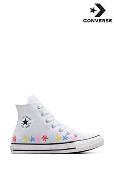Converse White Embroidered Chuck Taylor All Star Youth Trainers (418244) | €71
