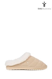 EMU Australia Cream Sheepskin Lined Suede Slippers (418335) | $126