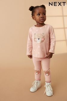 Pink Bear Embellished Leggings (3mths-7yrs) (418632) | AED20 - AED27