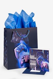 Navy Blue Gaming Gift Bag and Card Set (418780) | ￥660