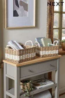 Natural Wicker and Rope Malvern Set of 2 Baskets Storage (418931) | NT$1,390