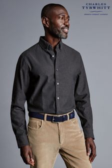 אפור - Charles Tyrwhitt Dobby Flannel Classic Fit Shirt (418985) | ‏327 ‏₪