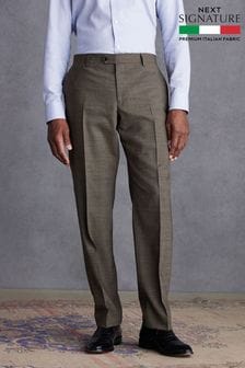 Brown Tailored Fit Signature TG Di Fabio Trim Texture Suit: Trousers (419016) | OMR39