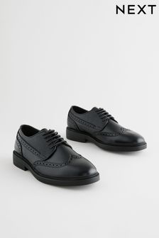 Black Cleated Sole Brogue Shoes (419048) | OMR17