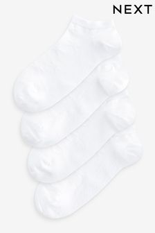 White Heart/Star Textured Trainer Socks 4 Pack (419348) | OMR4
