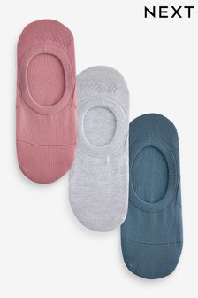 Pink/Grey/Blue Invisible Trainer Socks 3 Pack (419510) | $10