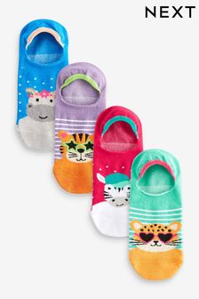 Bright Zoo Animal Invisible Trainers Socks 4 Pack (419549) | SGD 16