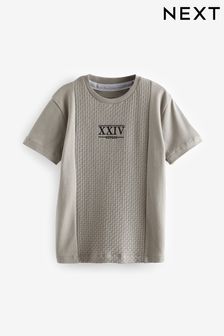 Embroidery Textured Short Sleeve T-Shirt (3-16yrs)
