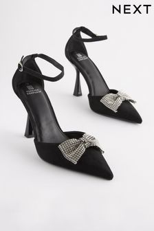 Black Forever Comfort® Bow Point Toe Heels (419642) | R611