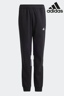 adidas Black Kids Sportswear Tiberio 3 Stripes Colourblock Fleece Joggers (419756) | $66