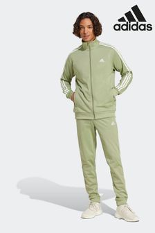Green and white adidas tracksuit hotsell