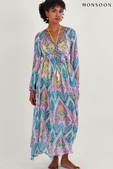 Monsoon Pink Ikat Print Kaftan Dress in Lenzing™ EcoVero™ (419906) | €131