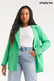 Simply Be Green Double Breasted Linen Blazer (419952) | €28