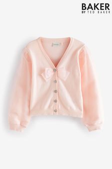 Baker by Ted Baker Pink Organza Bow Cardigan